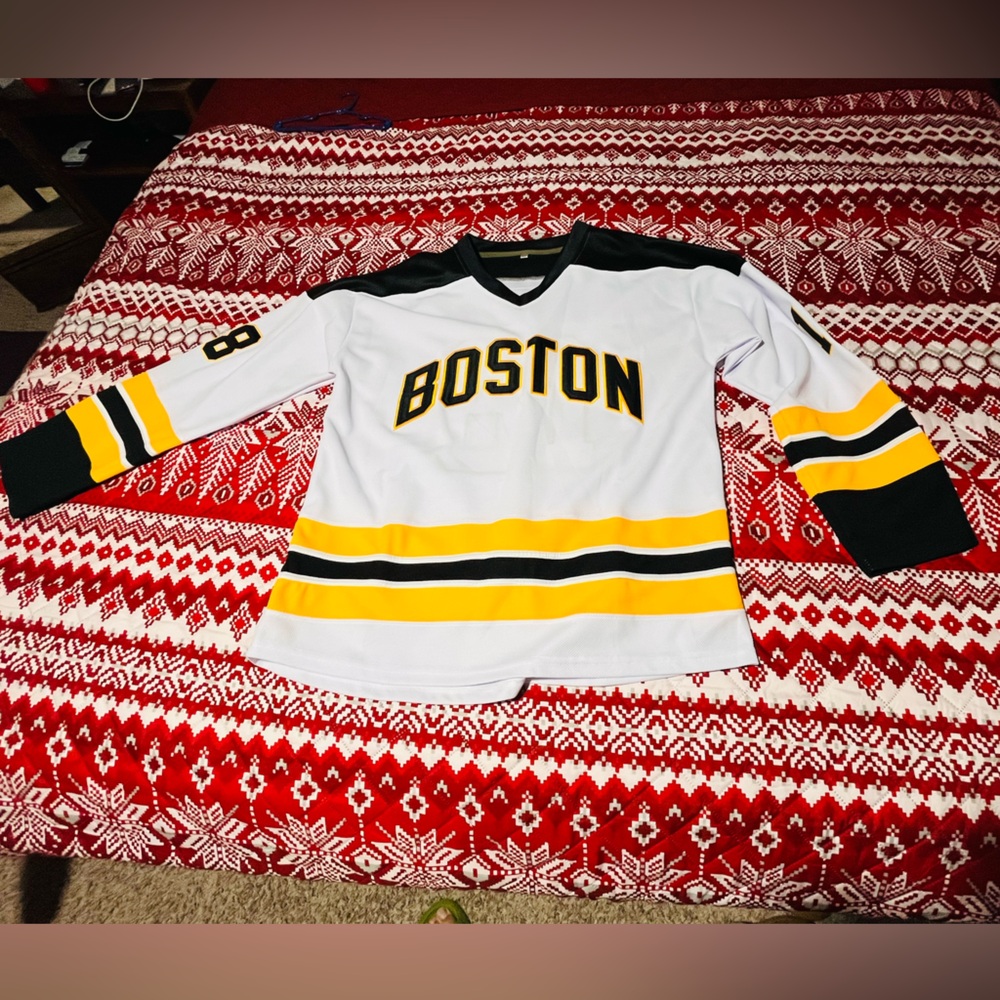 Boston  Gilmore Hockey Jersey with Black and Yellow Stripes